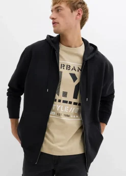 Herren bonprix Große Größen|Basics|Kapuzen-Sweatjacke mit reiner Baumwolle, Loose Fit