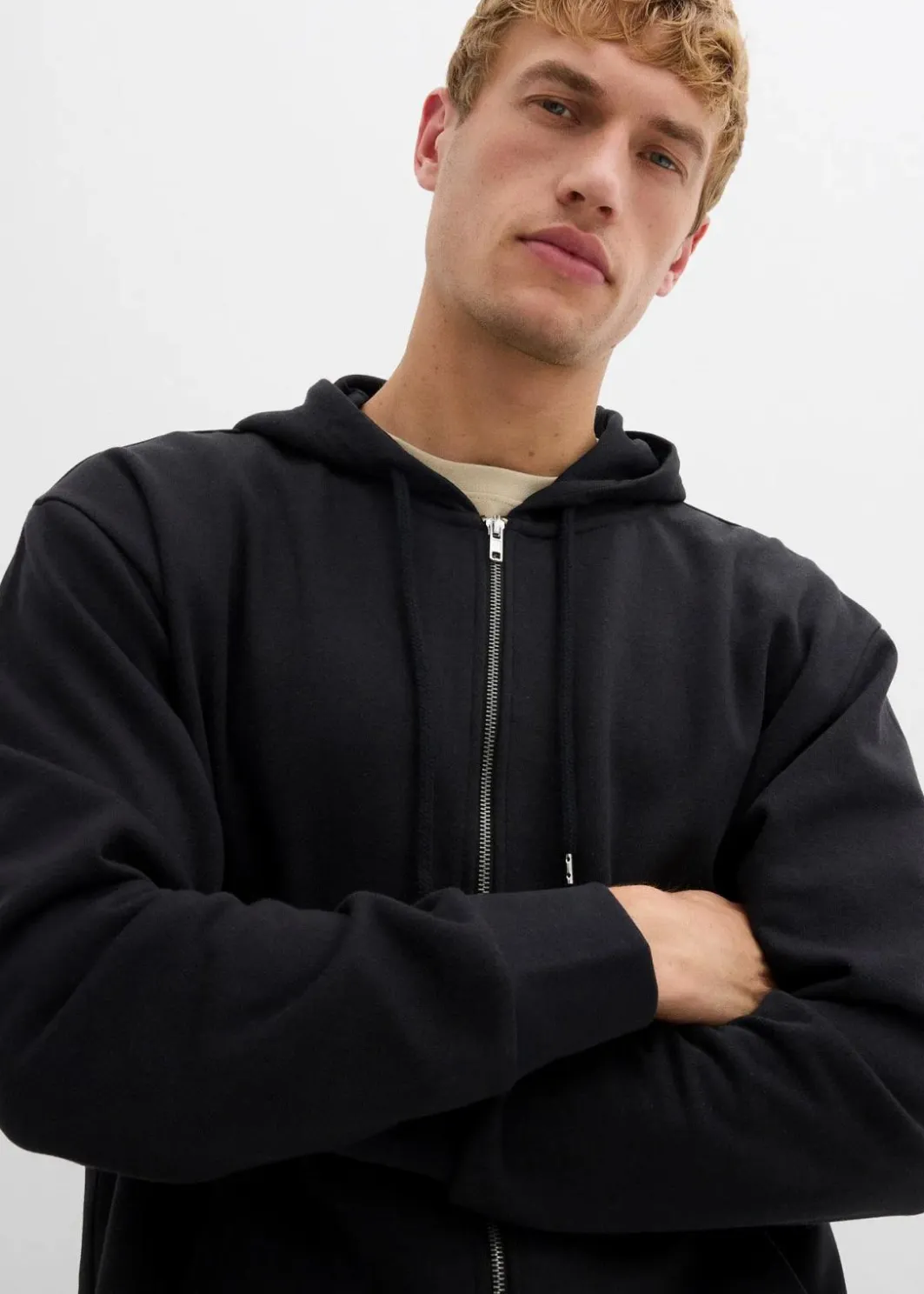 Herren bonprix Große Größen|Basics|Kapuzen-Sweatjacke mit reiner Baumwolle, Loose Fit