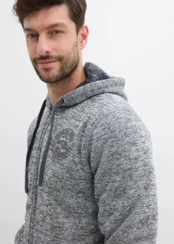 Herren bonprix Große Größen|Basics|Kapuzen-Sweatjacke mit Teddyfutter