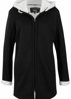 New Kapuzen-Sweatjacke mit Teddyfell Damen Bekleidung·Blusen & Tuniken|Sweat
