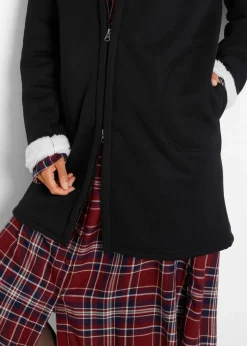 New Kapuzen-Sweatjacke mit Teddyfell Damen Bekleidung·Blusen & Tuniken|Sweat