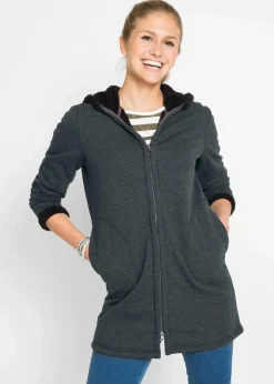 Clearance Kapuzen-Sweatjacke mit Teddyfell Damen Sweat|Bekleidung·Blusen & Tuniken