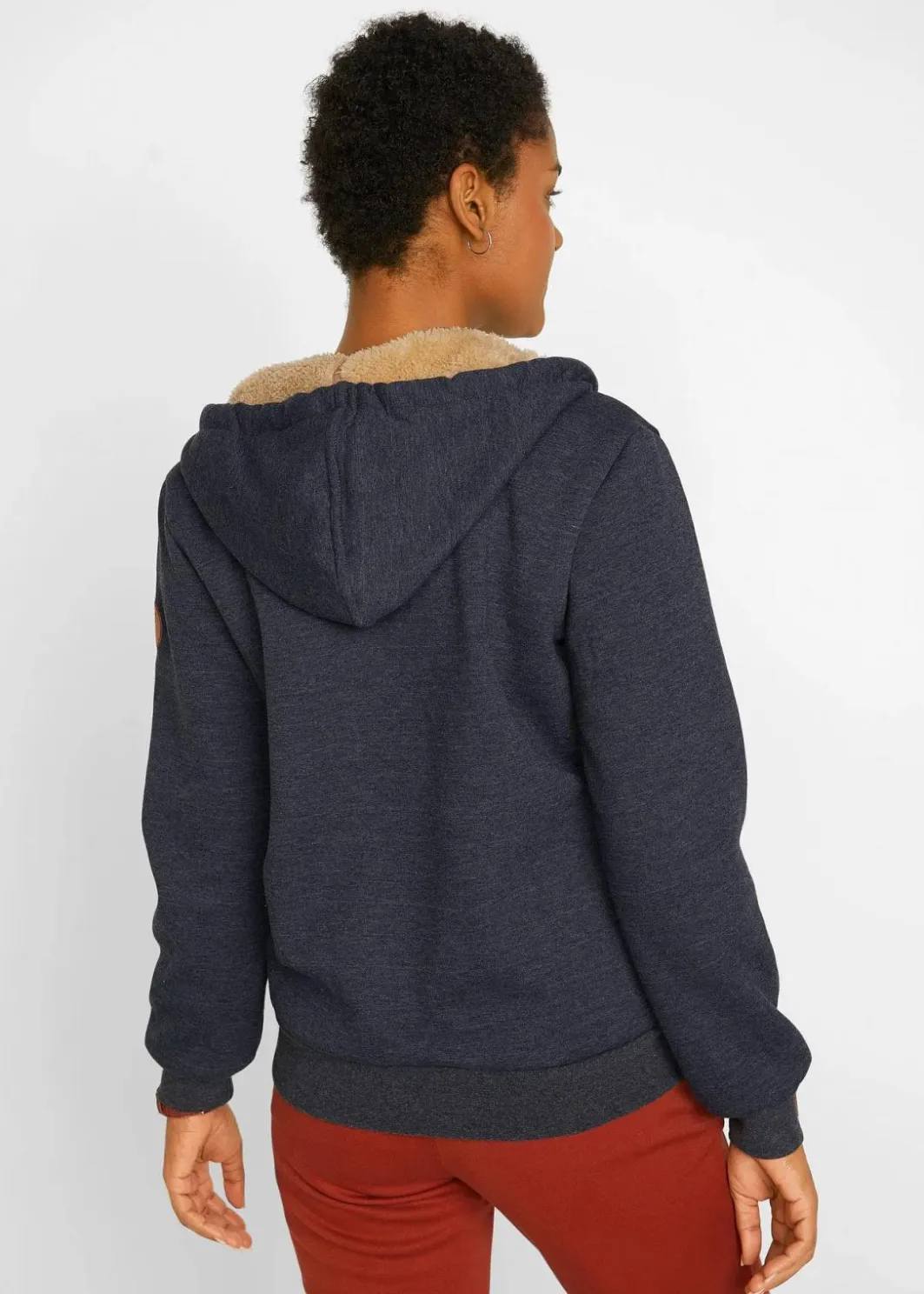 Damen bonprix Sweat|Bekleidung·Blusen & Tuniken|Kapuzen-Sweatjacke mit Teddyfutter