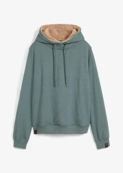 Hot Kapuzensweatshirt aus Baumwoll-Mix und Teddy-Futter Damen Bekleidung·Blusen & Tuniken|Nachhaltigere Materialien