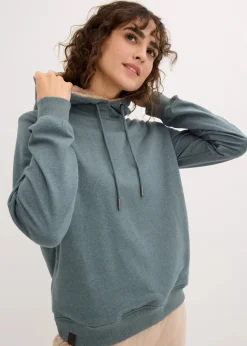 Hot Kapuzensweatshirt aus Baumwoll-Mix und Teddy-Futter Damen Bekleidung·Blusen & Tuniken|Nachhaltigere Materialien