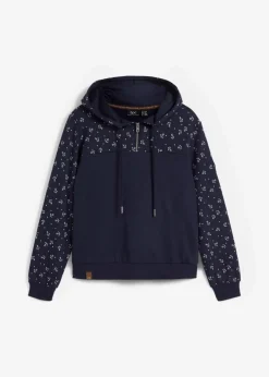 Damen bonprix Nachhaltigere Materialien|Kapuzensweatshirt mit Reißverschluss aus reiner Baumwolle