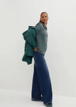 Damen bonprix Nachhaltigere Materialien|Kapuzensweatshirt mit Reißverschluss aus reiner Baumwolle