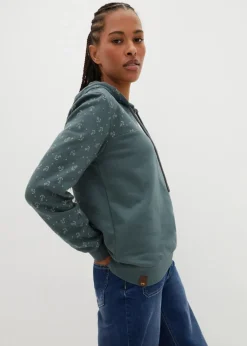 Damen bonprix Nachhaltigere Materialien|Kapuzensweatshirt mit Reißverschluss aus reiner Baumwolle