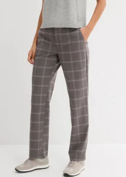 Damen bonprix Hosen|Nachhaltigere Materialien|Karierte Chinohose