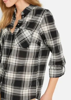 Online Karierte Hemdbluse aus reiner Baumwolle Damen Blusen & Tuniken|Bekleidung·Jacken & Mäntel