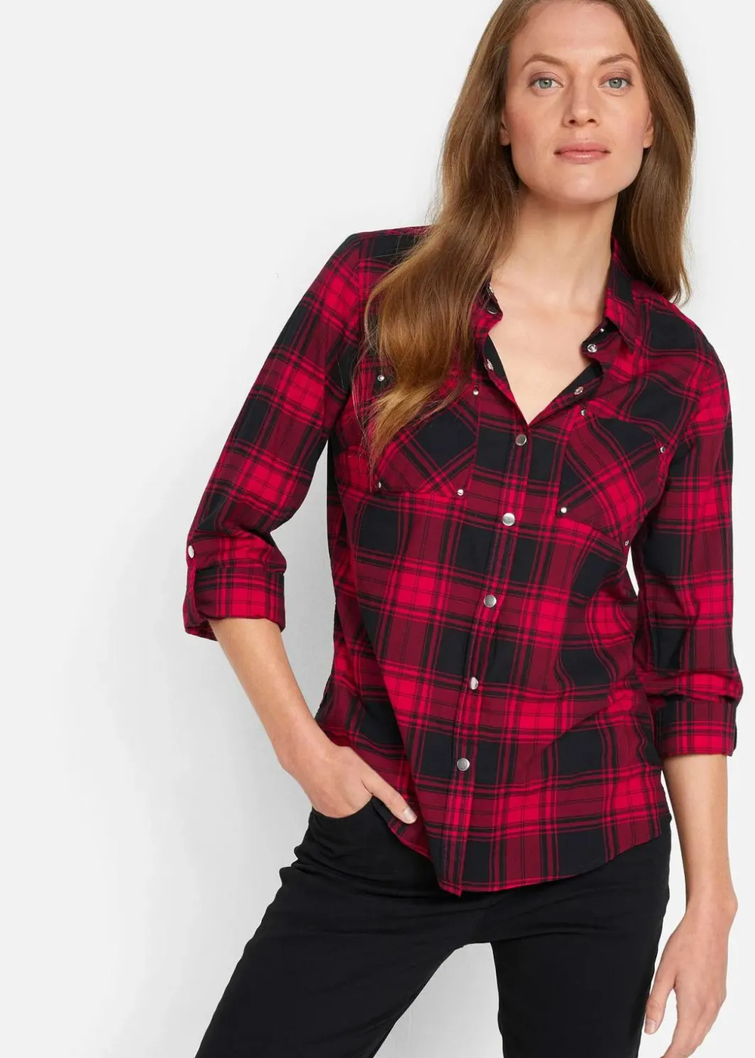New Karierte Hemdbluse aus reiner Baumwolle Damen Bekleidung·Jacken & Mäntel|Blusen & Tuniken