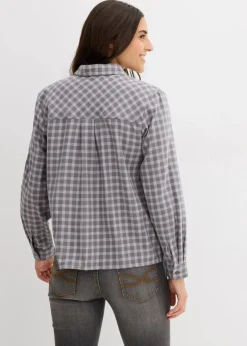 Sale Karierte Hemdbluse aus reiner Baumwolle Damen Bekleidung·Jacken & Mäntel|Blusen & Tuniken