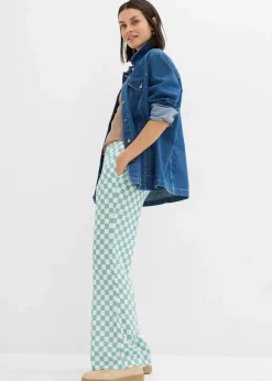 Best Karierte Marlenehose aus fließender Viskose Damen Bekleidung·Kleider|Hosen