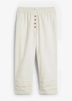 Damen bonprix Bekleidung·Kleider|Hosen|Karottenhose aus Leinen-Baumwollmischung