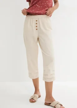 Damen bonprix Bekleidung·Kleider|Hosen|Karottenhose aus Leinen-Baumwollmischung