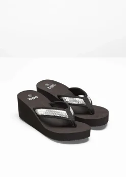 New Keilpantoletten mit Pailletten Damen Strandmode|Sommerschuhe