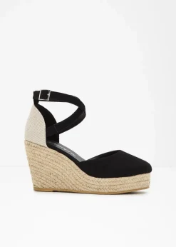 Damen bonprix Pumps|Keilpumps in Bast-Optik
