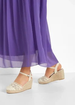 Damen bonprix Pumps|Keilpumps in Häkel-Optik
