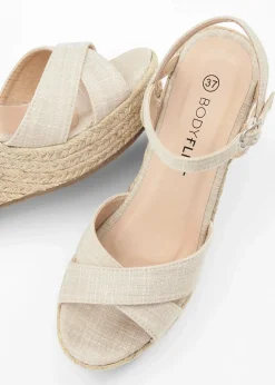 Sale Keilsandaletten in Bast-Optik Damen Sommerschuhe