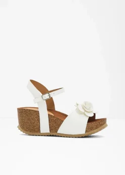 Damen bonprix Sommerschuhe|Keilsandaletten mit Blüten