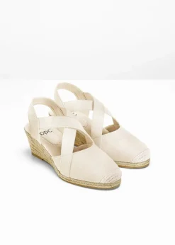 Damen bonprix Schuhe & Accessoires In Spezialgrößen·Schuhe In Übergröße|Schuhe & Accessoires In Spezialgrößen·Elastischer Schaft|Keilsandaletten mit elastischen Riemen