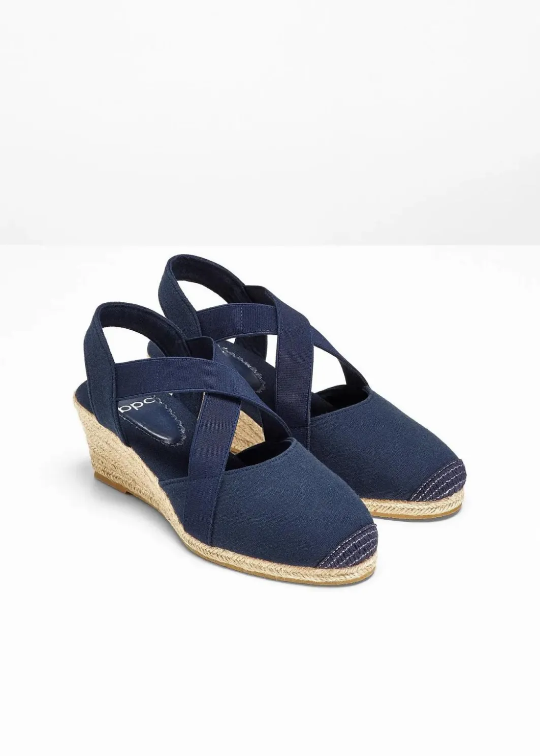 Damen bonprix Strandmode|Sommerschuhe|Keilsandaletten mit elastischen Riemen