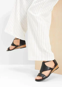 Clearance Keilsandaletten mit Reißverschluss Damen Sommerschuhe|Schuhe & Accessoires In Spezialgrößen·Elastischer Schaft