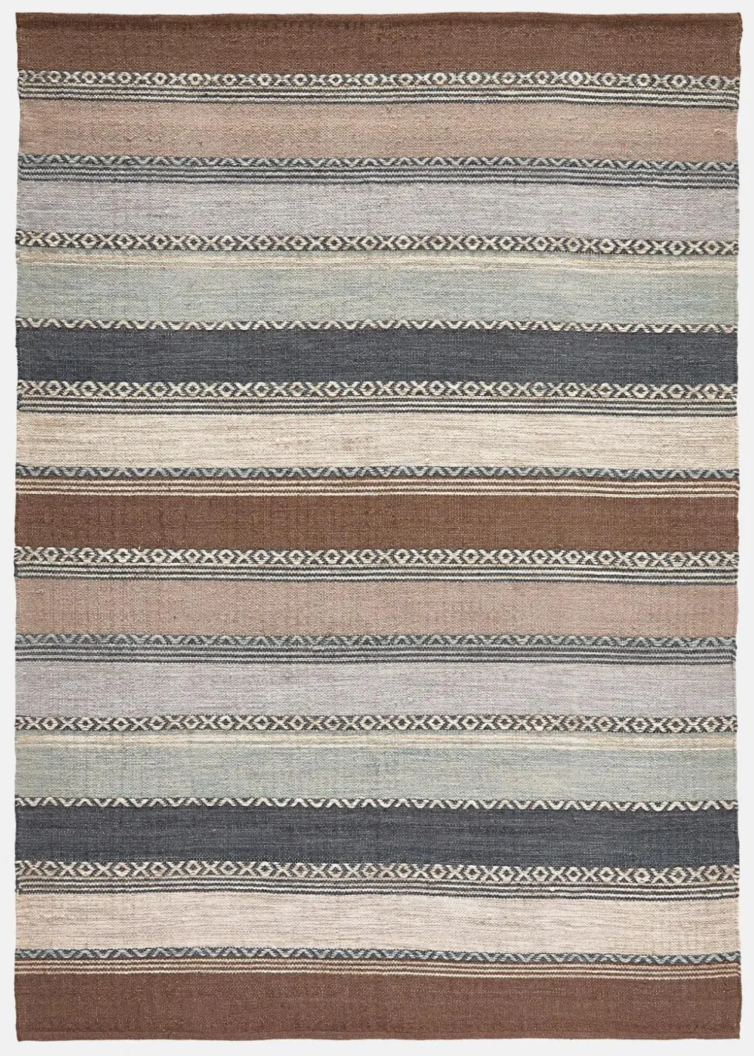 bonprix Kelim-Teppiche|Flachgewebe-Teppiche|Kelim-Teppich mit Streifen in sanften Naturtönen