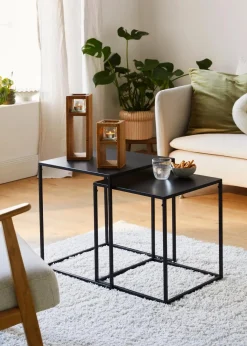 bonprix Kerzenhalter|Wohnaccessoires|Kerzenständer mit Glaseinsatz (2-tlg. Set)