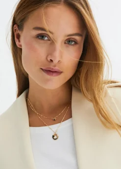 Clearance Kettenset (2-tlg.Set) mit Herzanhängern Damen Schmuck|Schuhe & Accessoires In Spezialgrößen·Schmuck