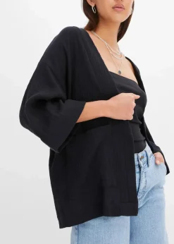 Best Kimono aus luftigem Musselin Damen Bekleidung·Jacken & Mäntel|Blusen & Tuniken