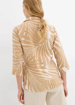 Damen bonprix Blusen & Tuniken|Bekleidung·Jacken & Mäntel|Kimono-Bluse in Leinenoptik