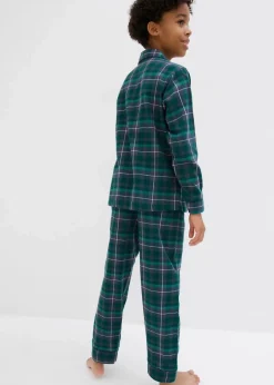 Kinder bonprix Jungen·Nachtwäsche|Mädchen·Nachtwäsche|Kinder Pyjama aus gewebten Flanell (2-tlg. Set)