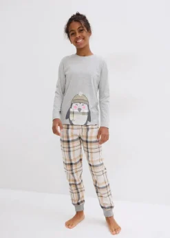 Hot Kinder Pyjama mit Flanellhose (2-tlg. Set) Kinder Jungen·Nachtwäsche|Mädchen·Nachtwäsche
