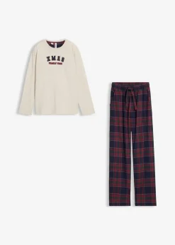 Clearance Kinder Pyjama mit Flanellhose aus weicher Baumwolle Kinder Jungen·Nachtwäsche|Mädchen·Nachtwäsche