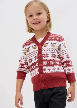 Clearance Kinder Strickjacke mit Weihnachtsmotiv Kinder Mädchen 2-8 Jahre·Sweat & Strick