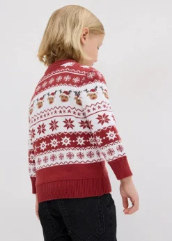 Clearance Kinder Strickjacke mit Weihnachtsmotiv Kinder Mädchen 2-8 Jahre·Sweat & Strick