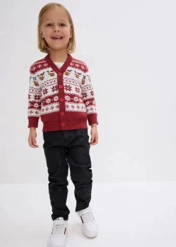 Clearance Kinder Strickjacke mit Weihnachtsmotiv Kinder Mädchen 2-8 Jahre·Sweat & Strick