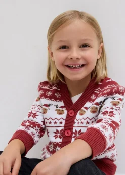 Clearance Kinder Strickjacke mit Weihnachtsmotiv Kinder Mädchen 2-8 Jahre·Sweat & Strick