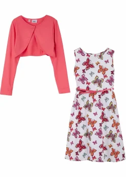 Kinder bonprix Mädchen 9-16 Jahre·Kleider & Jumpsuits|Kleid + Gürtel + Bolero (3-tlg. Set)