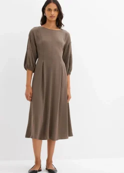 Damen bonprix Kleider|Bekleidung·Pullover & Strickjacken|Kleid aus Crinkleware