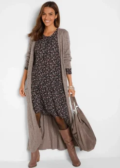 Damen bonprix Bekleidung·Pullover & Strickjacken|Nachhaltigere Materialien|Kleid aus fließender Viskose