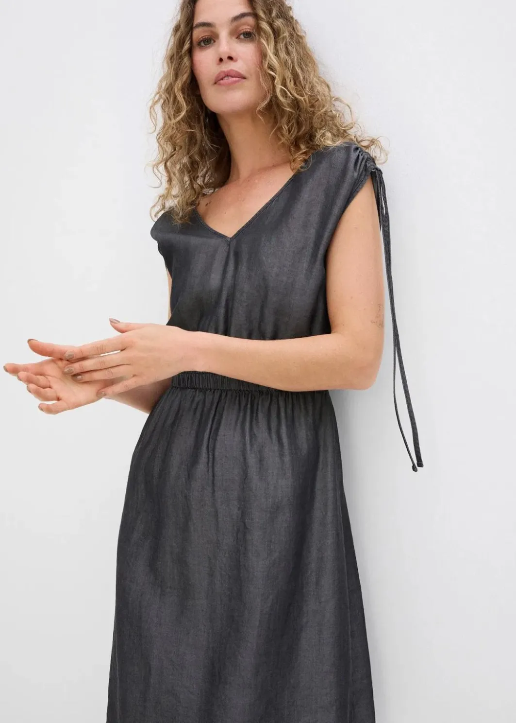 Damen bonprix Kleider|Bekleidung·Pullover & Strickjacken|Kleid aus glattem Lyocell