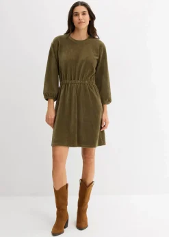 Sale Kleid aus Jersey-Cord Damen Bekleidung·Pullover & Strickjacken|Kleider
