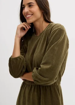 Sale Kleid aus Jersey-Cord Damen Bekleidung·Pullover & Strickjacken|Kleider