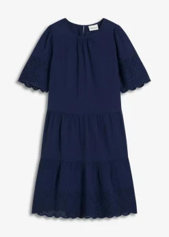 Sale Kleid aus Musselin mit Lochstickerei Damen Kleider|Bekleidung·Pullover & Strickjacken