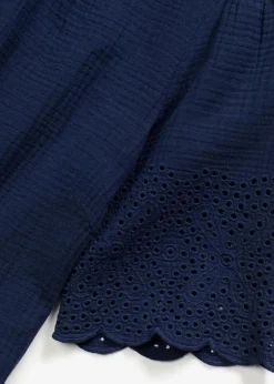 Sale Kleid aus Musselin mit Lochstickerei Damen Kleider|Bekleidung·Pullover & Strickjacken