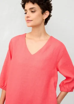 Sale Kleid aus reinem Leinen, 3/4 Arm Damen Nachhaltigere Materialien|Kleider