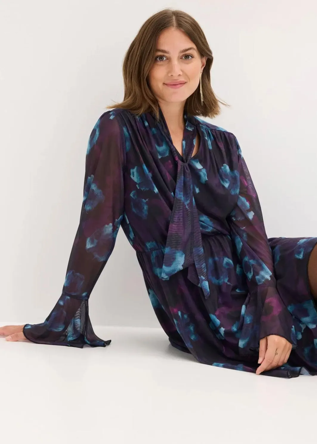 Damen bonprix Bekleidung·Pullover & Strickjacken|Kleider|Kleid aus softem Mesh