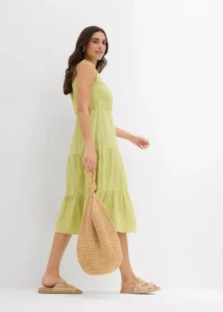 Online Kleid aus weichem Musselin Damen Bekleidung·Pullover & Strickjacken|Kleider